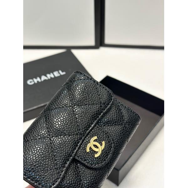 コインケース シャネル  スーパーコピー  ブラック レザー 小さめ ミニ財布 高級感 CHANEL