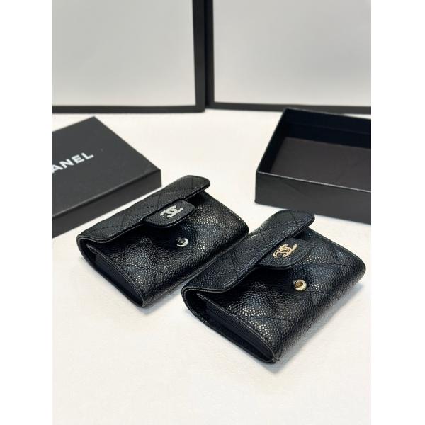 コインケース シャネル  スーパーコピー  ブラック レザー 小さめ ミニ財布 高級感 CHANEL