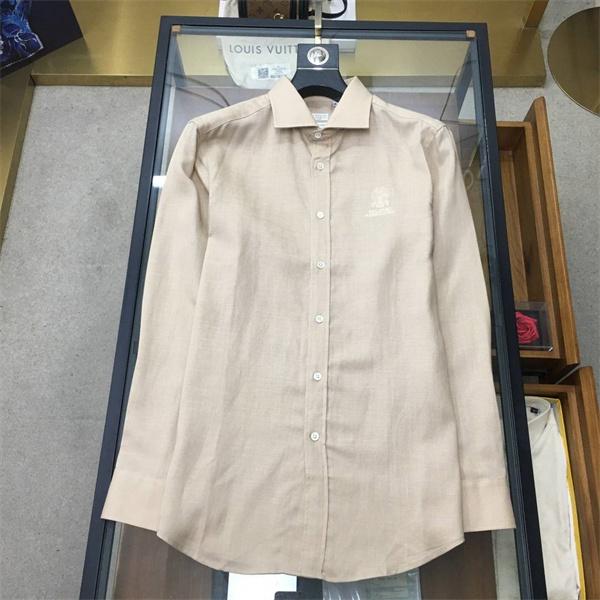 Berluti スリムシルエット ベルルッティ スーパーコピー シャツ ブラウン フロントボタン 上品 シンプル モード