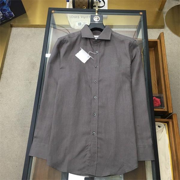 Berluti スリムシルエット ベルルッティ スーパーコピー シャツ ブラウン フロントボタン 上品 シンプル モード