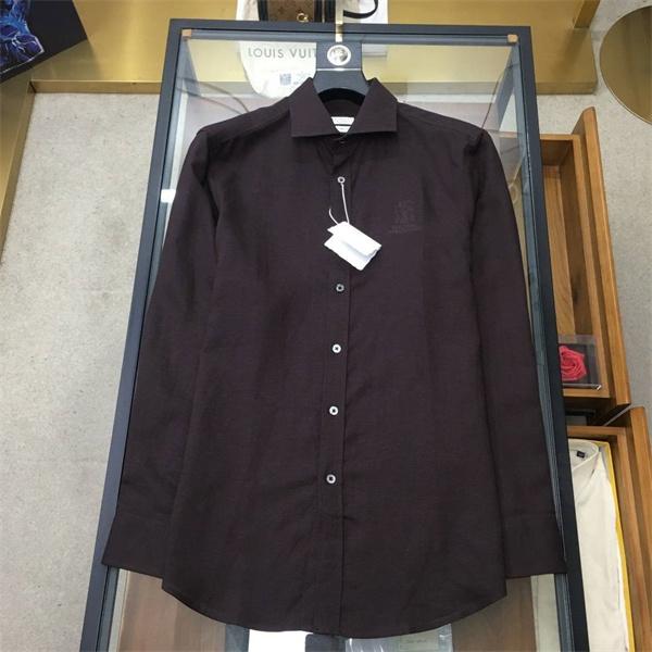 Berluti スリムシルエット ベルルッティ スーパーコピー シャツ ブラウン フロントボタン 上品 シンプル モード
