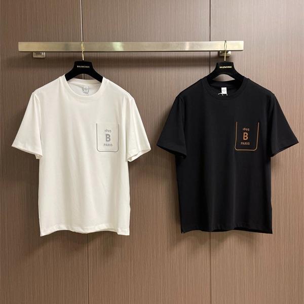 プリント 半袖Tシャツ ホワイト ベルルッティ スーパーコピー ブラック バイカラー モード系 高見え Berluti