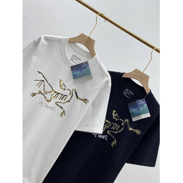 ネイビー展開 プリント 半袖Tシャツ 高級 柔らか質感 ARC'TERYX 個性際立つ アークテリクス 偽物
