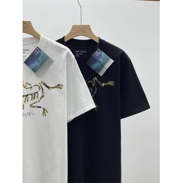 ネイビー展開 プリント 半袖Tシャツ 高級 柔らか質感 ARC'TERYX 個性際立つ アークテリクス 偽物