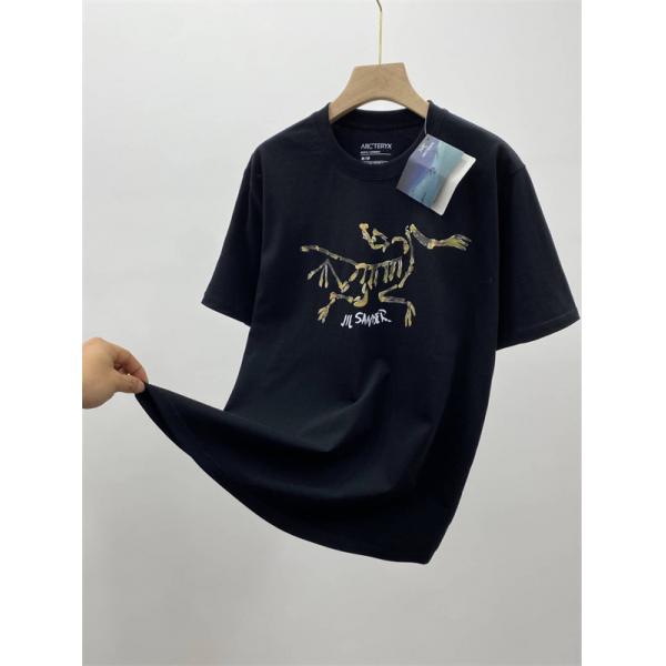 ネイビー展開 プリント 半袖Tシャツ 高級 柔らか質感 ARC'TERYX 個性際立つ アークテリクス 偽物