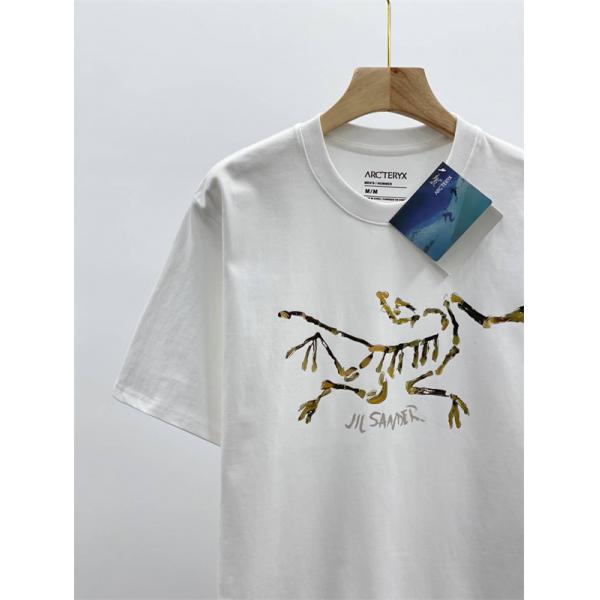 ネイビー展開 プリント 半袖Tシャツ 高級 柔らか質感 ARC'TERYX 個性際立つ アークテリクス 偽物