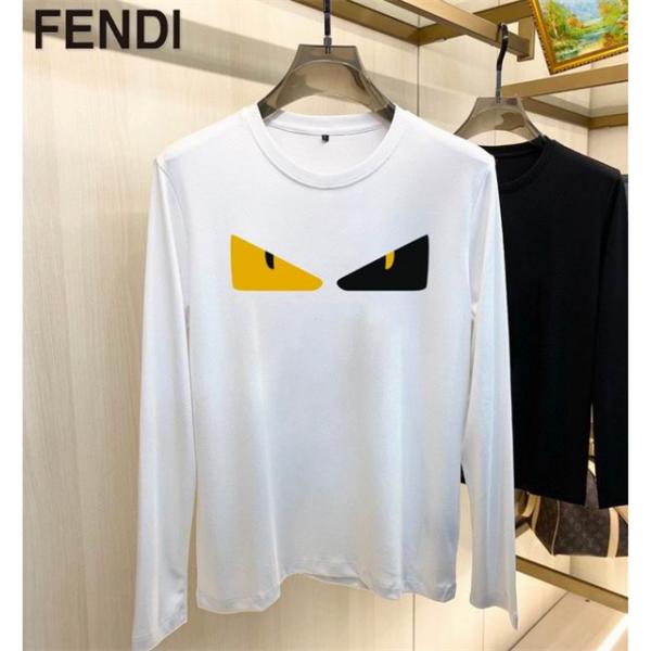 柔らかなフェンディーモンスターカットソー トップス メンズ FENDI 長袖Tシャツコピー丸首 2色可選