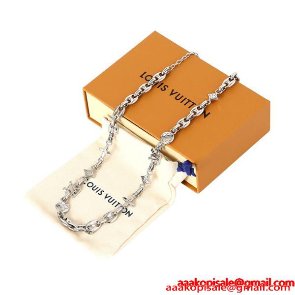 ☆LOUIS VUITTON x Nigo☆  M03189☆ルイヴィトンネックレスコピー LV SAILOR MEDIUM CHAIN サイズ50-58cm