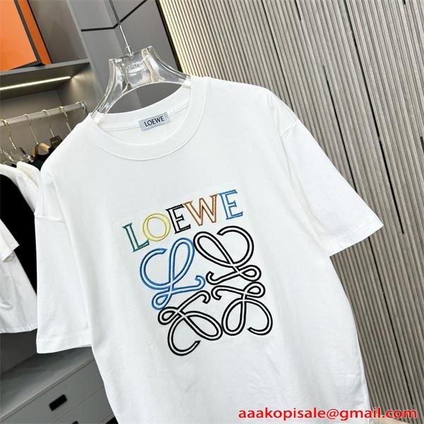 刺繍 半袖Tシャツ メンズ LOEWE 高級感 デザイン性 上品カジュアル