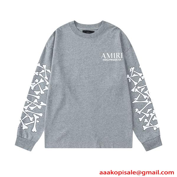 AMIRI スーパーコピー 長袖Tシャツ メンズ オーバーサイズ アミリ ストリート系 トレンド