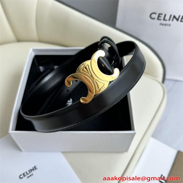 スーパーコピー セリーヌ レザーベルト CELINE 細ベルト ゴールド金具
