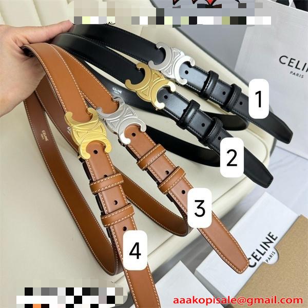 スーパーコピー セリーヌ レザーベルト CELINE 細ベルト ゴールド金具