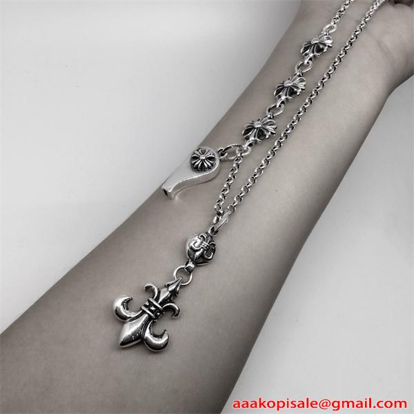 CHROME HEARTS ネックレス メンズ クロスチャーム チェーンデザイン