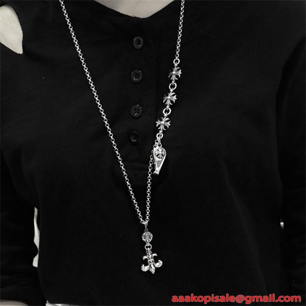 CHROME HEARTS ネックレス メンズ クロスチャーム チェーンデザイン