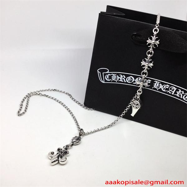 CHROME HEARTS ネックレス メンズ クロスチャーム チェーンデザイン
