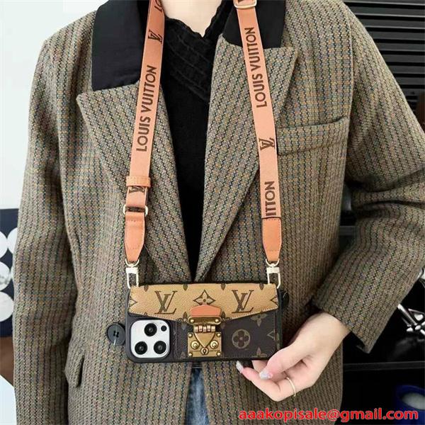 スマホケース ショルダー付き 斜め掛け ルイヴィトン 偽物 カード収納 おしゃれ 大人可愛い LOUIS VUITTON