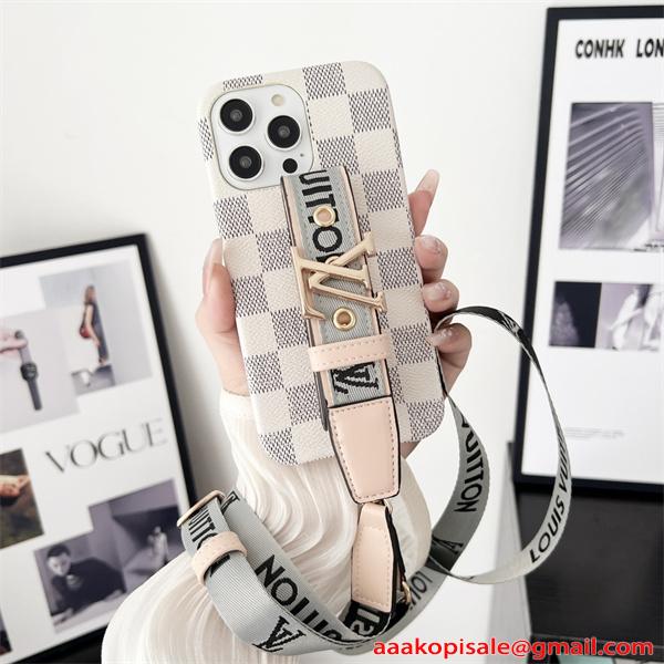  ルイヴィトン コピー スマホケース ストラップ付き 高見えデザイン LOUIS VUITTON 落下防止 カード収納