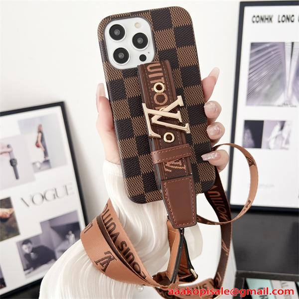  ルイヴィトン コピー スマホケース ストラップ付き 高見えデザイン LOUIS VUITTON 落下防止 カード収納