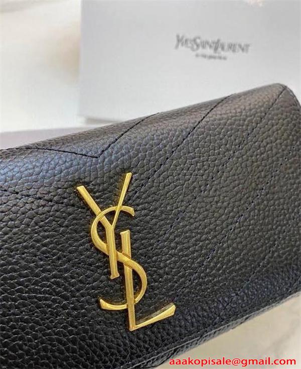 高級感溢れる サンローラン コピー 財布 ゴールド ブラック 収納便利 人気 Saint Laurent 大容量 シンプルエレガント 