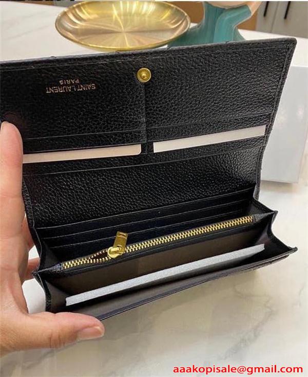 高級感溢れる サンローラン コピー 財布 ゴールド ブラック 収納便利 人気 Saint Laurent 大容量 シンプルエレガント 