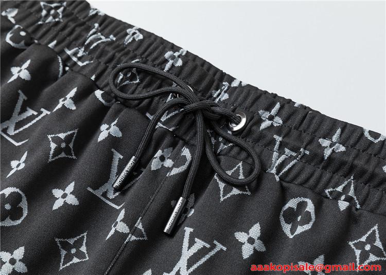  プリント セットアップ LOUIS VUITTON メンズ 半袖Tシャツ ルイヴィトン コピー ショートパンツ 上下セット