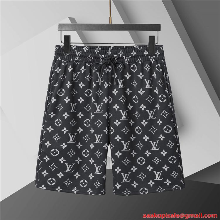  プリント セットアップ LOUIS VUITTON メンズ 半袖Tシャツ ルイヴィトン コピー ショートパンツ 上下セット