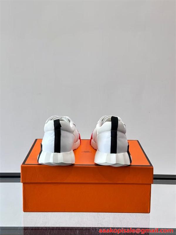 スニーカー メンズ 軽量設計 HERMES 通気メッシュ 厚底ソール エルメス コピー クッション性