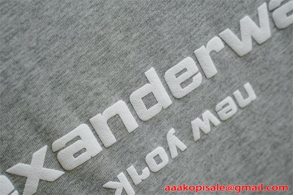 Tシャツ シンプルロゴ クルーネック アレキサンダーワン コピー ゆったりシルエット カジュアル Alexander wang