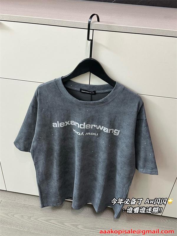 Alexander wang Tシャツ ヴィンテージ風 アレキサンダーワン コピー ゆるシルエット 韓国ストリート 夏人気