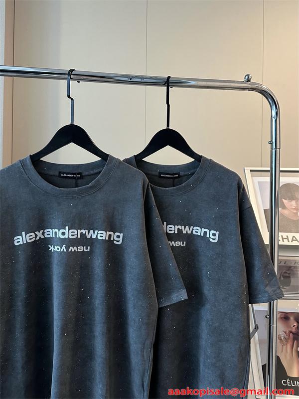 Alexander wang Tシャツ ヴィンテージ風 アレキサンダーワン コピー ゆるシルエット 韓国ストリート 夏人気