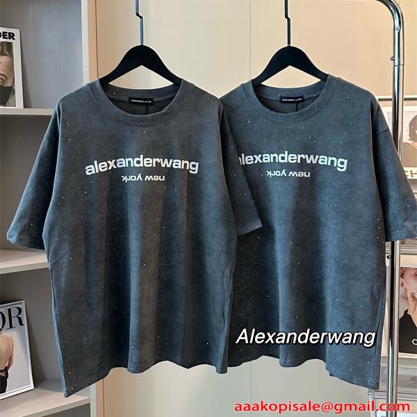 Alexander wang Tシャツ ヴィンテージ風 アレキサンダーワン コピー ゆるシルエット 韓国ストリート 夏人気