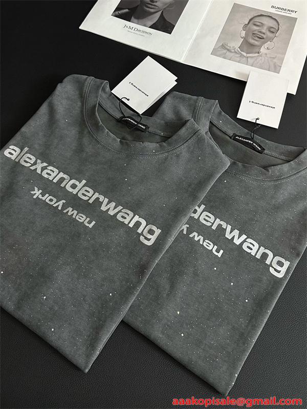 Alexander wang Tシャツ ヴィンテージ風 アレキサンダーワン コピー ゆるシルエット 韓国ストリート 夏人気