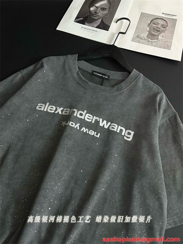 Alexander wang Tシャツ ヴィンテージ風 アレキサンダーワン コピー ゆるシルエット 韓国ストリート 夏人気