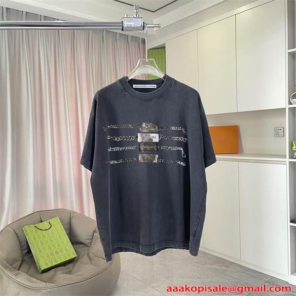 アレキサンダーワン コピー 半袖Tシャツ カラーロゴデザイン シンプル清潔感 夏カジュアル Alexander wang