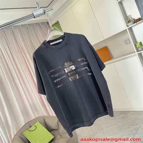 アレキサンダーワン コピー 半袖Tシャツ カラーロゴデザイン シンプル清潔感 夏カジュアル Alexander wang