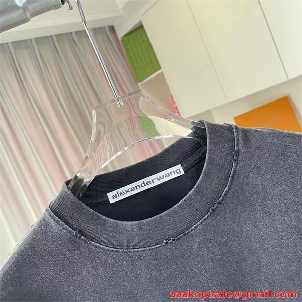 アレキサンダーワン コピー 半袖Tシャツ カラーロゴデザイン シンプル清潔感 夏カジュアル Alexander wang