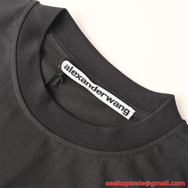 長袖Tシャツ スポーツ風ロゴ Alexander wang リラックスフィット デイリーウェア アレキサンダーワン コピー
