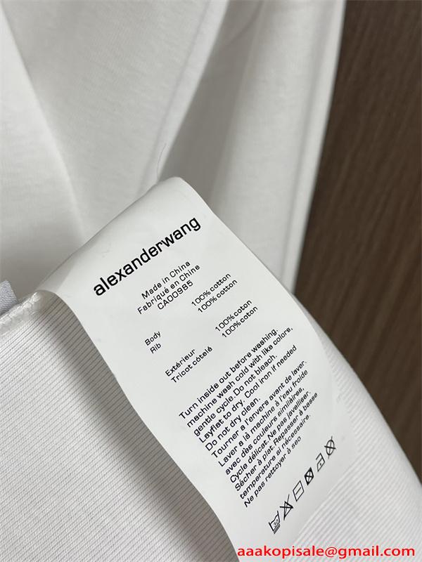 長袖Tシャツ Alexander wang ミニロゴ アレキサンダーワン コピー クリーンスタイル ゆったりシルエット 春秋