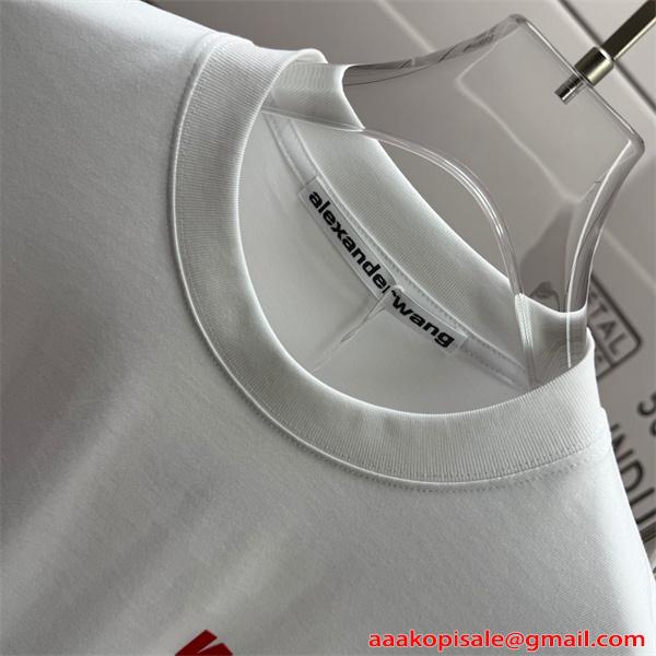 Tシャツ メンズ ワンポイント シンプル アレキサンダーワン コピー Alexander wang ストリート カジュアル