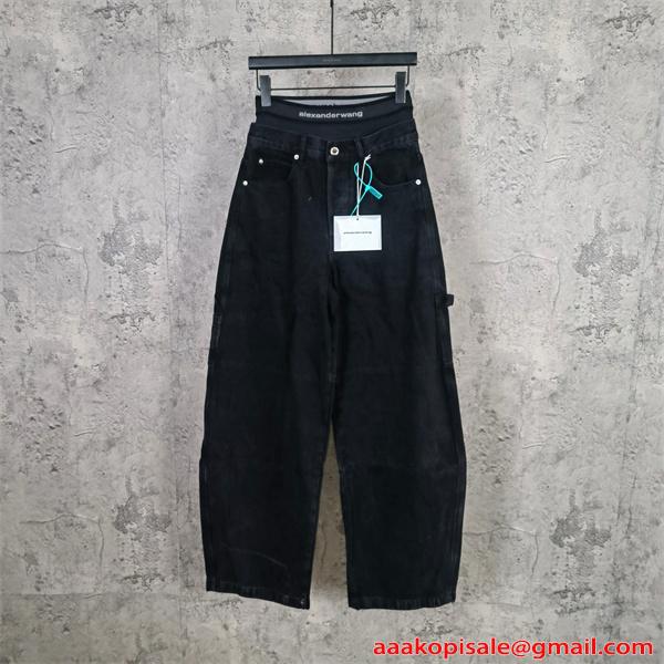  Alexander wang デニムパンツ ワイドストレート ハイライズ設計 脚長見え トレンド アレキサンダーワン コピー