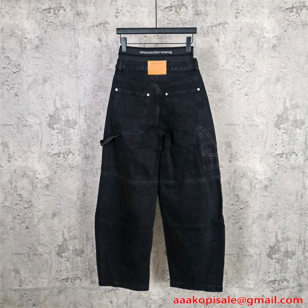  Alexander wang デニムパンツ ワイドストレート ハイライズ設計 脚長見え トレンド アレキサンダーワン コピー