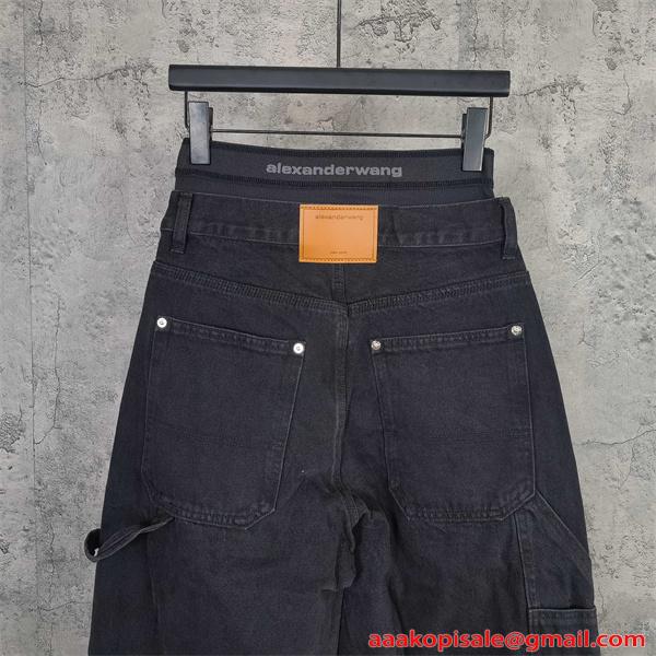  Alexander wang デニムパンツ ワイドストレート ハイライズ設計 脚長見え トレンド アレキサンダーワン コピー