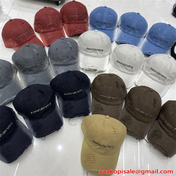 2026新作 キャップ ダメージ加工 Alexander wang 刺繍 アレキサンダー