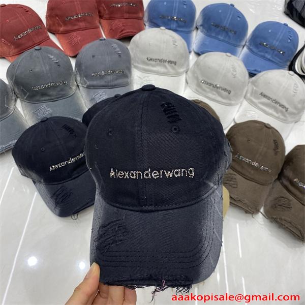 2026新作 キャップ ダメージ加工 Alexander wang 刺繍 アレキサンダー