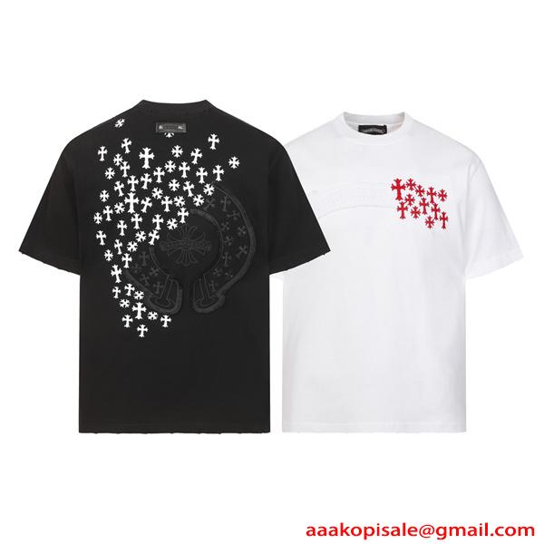 クロムハーツ コピー Chrome Hearts 26SS 半袖Tシャツ ブラック クロス