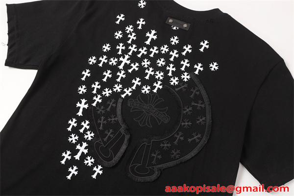 クロムハーツ コピー Chrome Hearts 26SS 半袖Tシャツ ブラック クロス