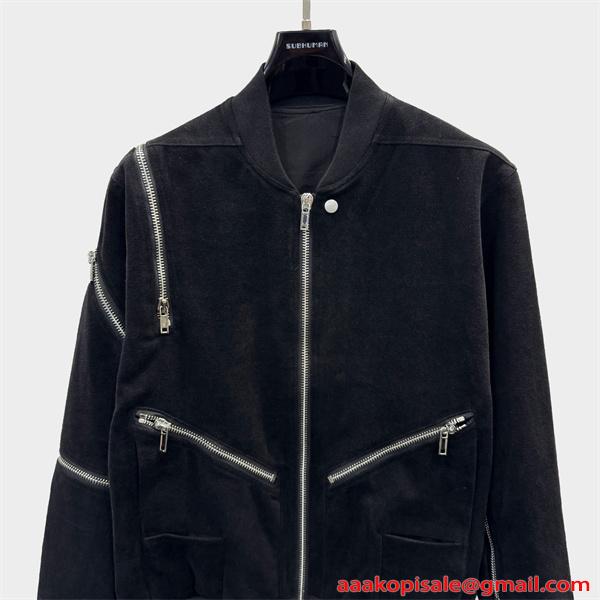 ブラック MA-1ジャケット　リックオウエンス Rick Owens コピー リックオウエンス MA-1ジャケット ブラック ジップ