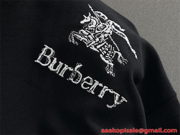  清涼感 バーバリー コピー 半袖カットソー 白 黒 ワンポイント刺繍 シンプル 夏コーデ 楽天人気  BURBERRY