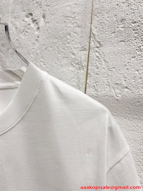 白Tシャツ 半袖 バレンシアガ コピー ピンク 手描き風 Balenciaga シンプル ストリート グラフィティ風