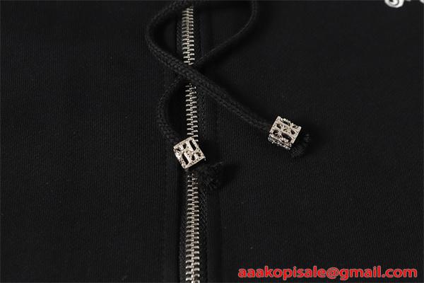  クロムハーツ コピー パーカー メンズ カラフルクロス刺繍 スリーブデザイン フルジップ フード付き ストリート Chrome Hearts